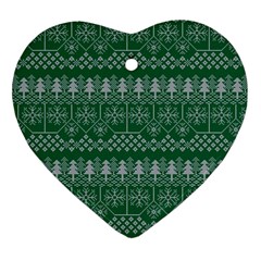 Christmas Knit Digital Heart Ornament (two Sides)