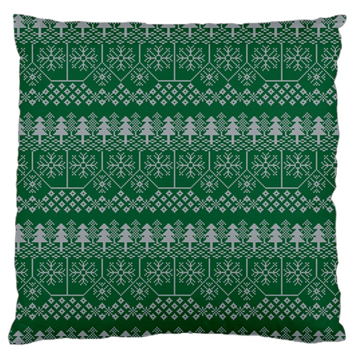 Christmas Knit Digital Standard Premium Plush Fleece Cushion Case (One Side)