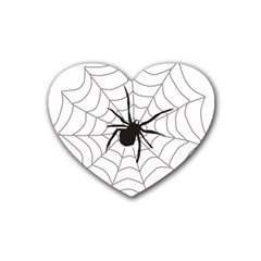 Spider Web Rubber Coaster (heart) by Azkajaya