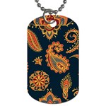 Bright-seamless-pattern-with-paisley-mehndi-elements-hand-drawn-wallpaper-with-floral-traditional-in Dog Tag (One Side) Front