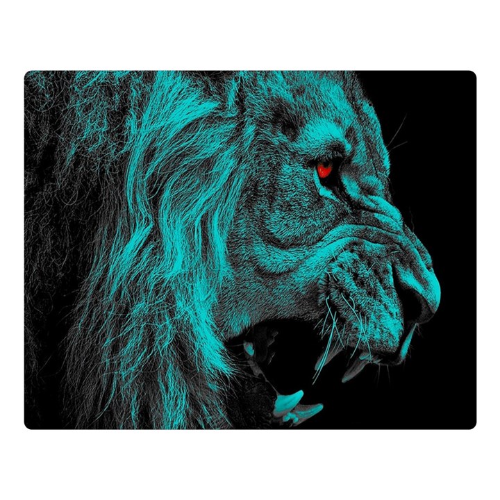 Angry Male Lion Predator Carnivore Two Sides Premium Plush Fleece Blanket (Large)
