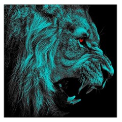 Angry Male Lion Predator Carnivore Square Satin Scarf (36  X 36 )