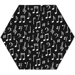 Chalk Music Notes Signs Seamless Pattern Wooden Puzzle Hexagon