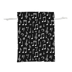Chalk Music Notes Signs Seamless Pattern Lightweight Drawstring Pouch (l)