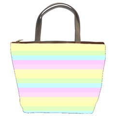 Cute Pastel Rainbow Stripes Bucket Bag
