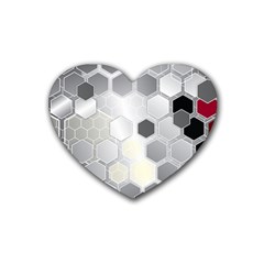 Honeycomb Pattern Rubber Heart Coaster (4 Pack)