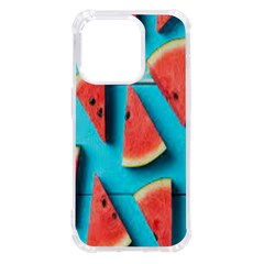 Watermelon Blue Background Iphone 14 Pro Tpu Uv Print Case by Azkajaya