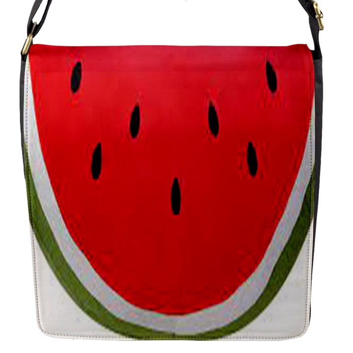 Watermelon Pillow Fluffy Flap Closure Messenger Bag (S)