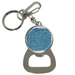 White And Blue Brick Wall Bottle Opener Key Chain Front