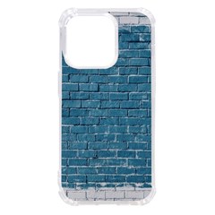White And Blue Brick Wall Iphone 14 Pro Tpu Uv Print Case by Azkajaya