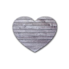 Wood Wooden Wall Wooden Boards Wall Boards Wall Rubber Heart Coaster (4 Pack)