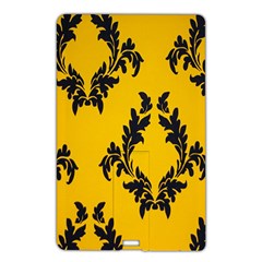 Yellow Regal Filagree Pattern Name Card Style Usb Flash Drive by Azkajaya