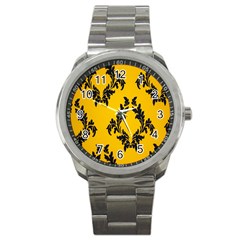 Yellow Regal Filagree Pattern Sport Metal Watch