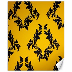 Yellow Regal Filagree Pattern Canvas 11  X 14  by Azkajaya