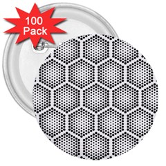Halftone Tech Hexagons Seamless Pattern 3  Buttons (100 Pack) 