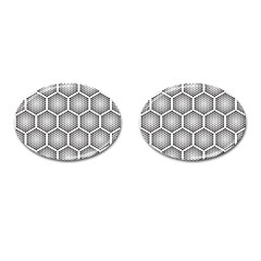 Halftone Tech Hexagons Seamless Pattern Cufflinks (oval)