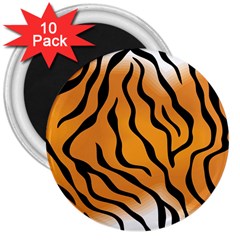 Tiger Skin Pattern 3  Magnets (10 Pack) 