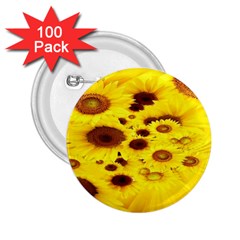 Beautiful Sunflowers 2 25  Buttons (100 Pack) 