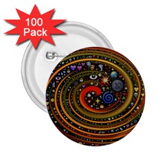 Swirl Vortex Emoji Cyclone Motion Art 2 25  Buttons (100 Pack)  by Paksenen