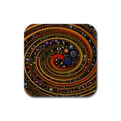 Swirl Vortex Emoji Cyclone Motion Art Rubber Coaster (square)