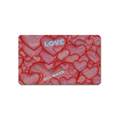 Love Hearts Valentine Red Symbol Magnet (name Card) by Paksenen