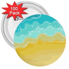 Abstract Background Beach Coast 3  Buttons (100 Pack) 