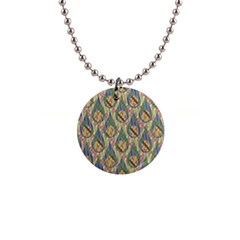 Tribal Background Boho Batik 1  Button Necklace