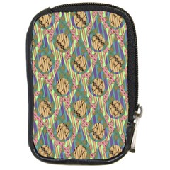 Tribal Background Boho Batik Compact Camera Leather Case