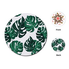 Illustrations Monstera Leafes Playing Cards Single Design (round)