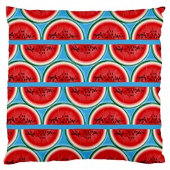 Illustrations Watermelon Texture Pattern Large Cushion Case (two Sides) by anzea