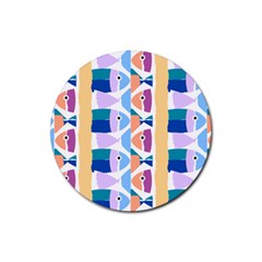 Illustrations Of Fish Texture Modulate Sea Pattern Rubber Coaster (round)