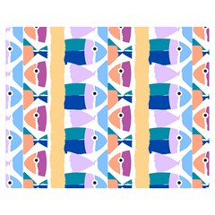 Illustrations Of Fish Texture Modulate Sea Pattern Two Sides Premium Plush Fleece Blanket (teen Size) by anzea