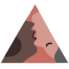 Illustrations Of Love And Kissing Women Wooden Puzzle Triangle by anzea