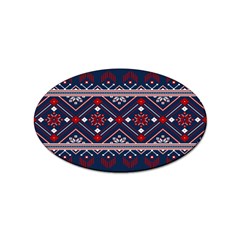 Ukrainian Folk Seamless Pattern Ornament Art Sticker Oval (10 Pack)