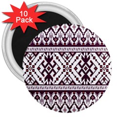 Illustration Ukrainian Folk Seamless Pattern Ornament 3  Magnets (10 Pack) 