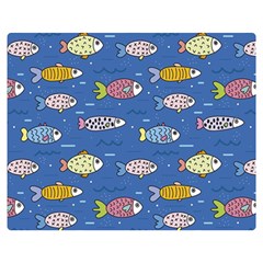 Sea Fish Blue Submarine Animal Two Sides Premium Plush Fleece Blanket (teen Size) by Proyonanggan