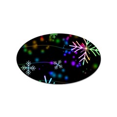 Snowflakes Snow Winter Christmas Sticker Oval (100 Pack) by Bedest
