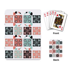 Mint Black Coral Heart Paisley Playing Cards Single Design (rectangle)