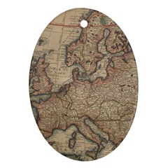 Old Vintage Classic Map Of Europe Ornament (oval)