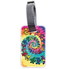 Tie Dye Grateful Dead Bears Luggage Tag (two Sides) by Perong