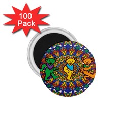 Dead Dancing Bears Grateful Dead Pattern 1 75  Magnets (100 Pack) 