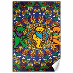 Dead Dancing Bears Grateful Dead Pattern Canvas 12  X 18 