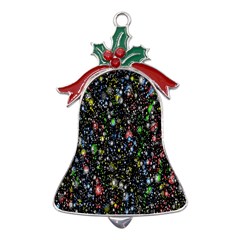 Illustration Universe Star Planet Metal Holly Leaf Bell Ornament by Grandong