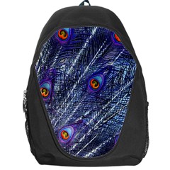 Peacock Bird Feathers Coloured Plumage Backpack Bag