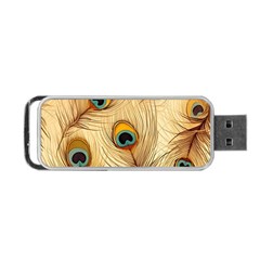 Vintage Peacock Feather Peacock Feather Pattern Background Nature Bird Nature Portable Usb Flash (two Sides) by Maspions