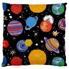 Space Galaxy Art Cute Art Large Premium Plush Fleece Cushion Case (one Side) by Perong