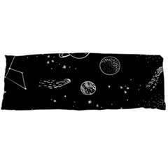 Black Space Drawing Art Planet Drawing Stars Black Space Galaxy Outer Space Body Pillow Case (dakimakura) by Perong