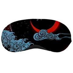 Night In The Ocean Red Waves Art Moon Dark Japanese Wave Sleep Mask by Perong