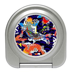 Koi Fish Traditional Japanese Art Travel Alarm Clock by Perong