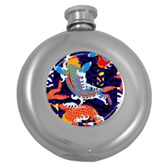 Koi Fish Traditional Japanese Art Round Hip Flask (5 Oz)